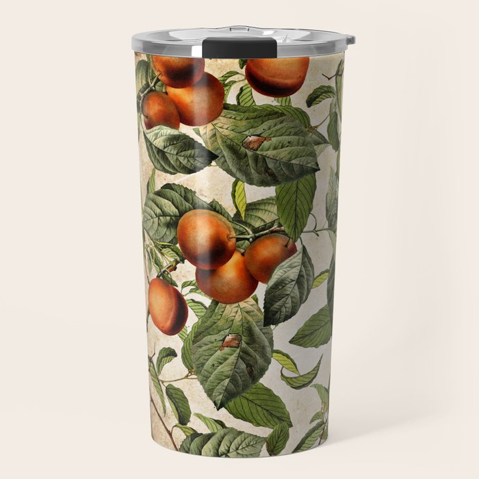 Vintage Fruit Pattern Travel Mug Gallery Image 1