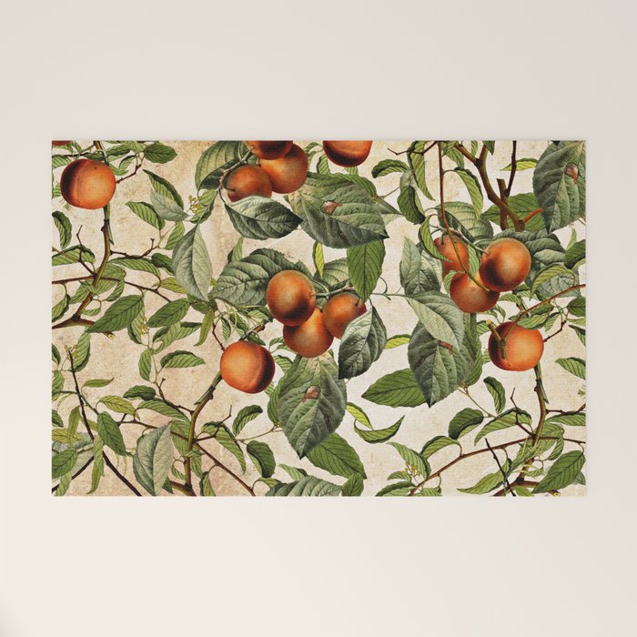 Vintage Fruit Pattern Welcome Mat Gallery Image 1