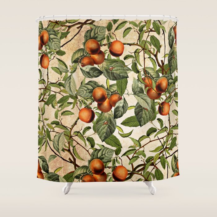 Vintage Fruit Pattern Shower Curtain Gallery Image 1