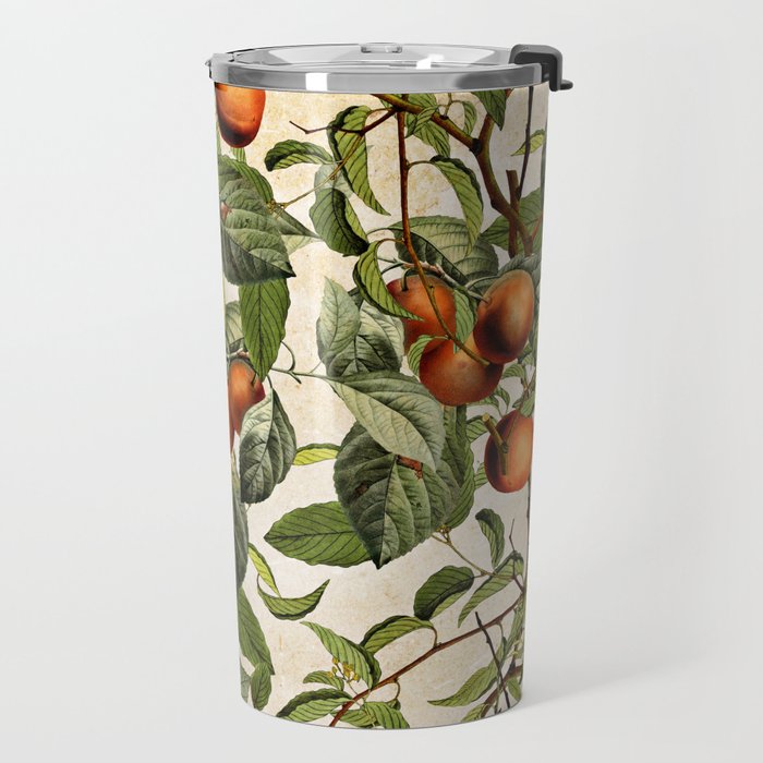Vintage Fruit Pattern Travel Mug Gallery Image 2