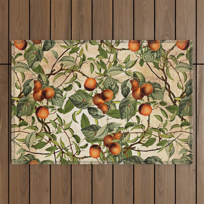 Vintage Fruit Pattern Outdoor Rug Gallery Image 1