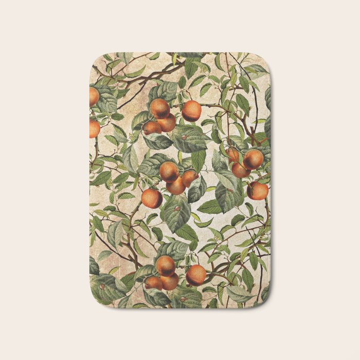 Vintage Fruit Pattern Bath Mat Gallery Image 1