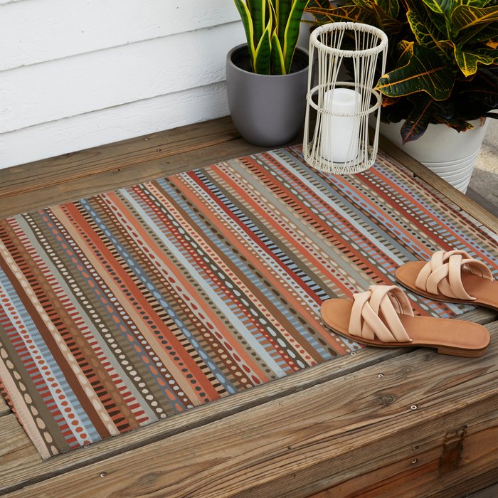 Mix of Stripes #4 Outdoor Rug Gallery Image 2