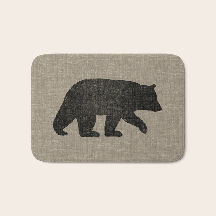 Black Bear Silhouette Bath Mat Gallery Image 1
