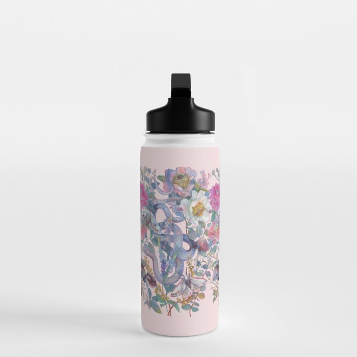 Pink Floral Garden Snake Water Bottle Gallery Image 3