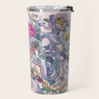 Pink Floral Garden Snake Travel Mug Gallery Image 2