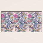Pink Floral Garden Snake Desk Mat Gallery Image 3
