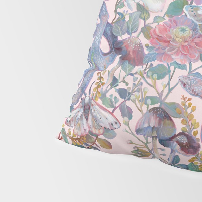 Pink Floral Garden Snake Pillow Sham Gallery Image 4