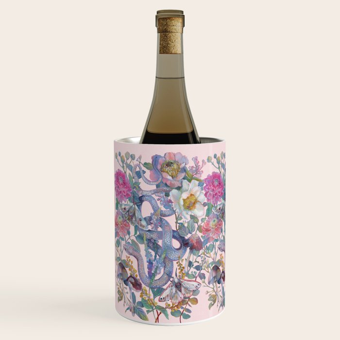 Pink Floral Garden Snake Wine Chiller Gallery Image 2