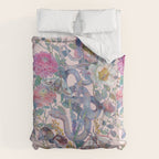 Pink Floral Garden Snake Duvet Cover Gallery Image 6
