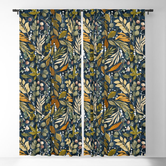 Fall leafy nature dark A Window Curtain Gallery Image 5