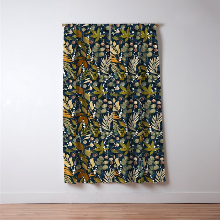 Fall leafy nature dark A Window Curtain Gallery Image 3