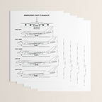 Boeing 747 Family Blueprint in High Resolution (white) Wrapping Paper Gallery Image 3