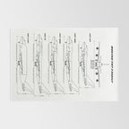 Boeing 747 Family Blueprint in High Resolution (white) Rug Gallery Image 2