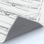 Boeing 747 Family Blueprint in High Resolution (white) Rug Gallery Image 4