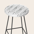 Boeing 747 Family Blueprint in High Resolution (white) Stool Gallery Image 2