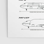 Boeing 747 Family Blueprint in High Resolution (white) Poster Gallery Image 3