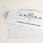Boeing 747 Family Blueprint in High Resolution (white) Wrapping Paper Gallery Image 2