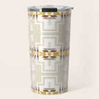 Aztec Stripes Beige Travel Mug Gallery Image 1