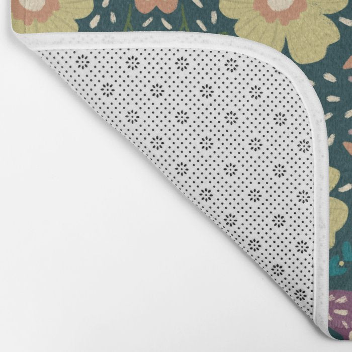 Floral dark Mandala  Bath Mat Gallery Image 2