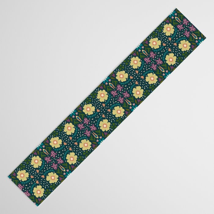 Floral dark Mandala  Table Runner Gallery Image 3