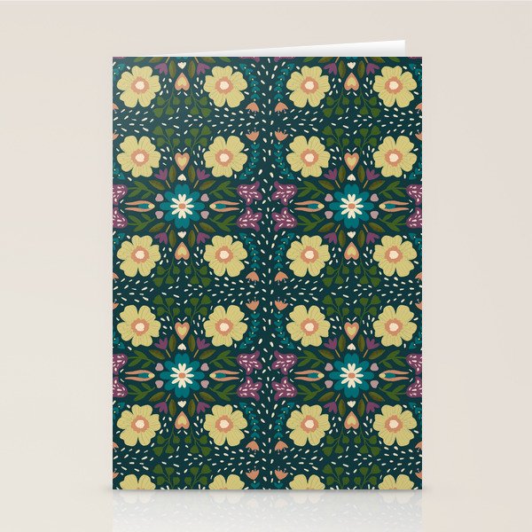 Floral dark Mandala  Stationery Card Gallery Image 1