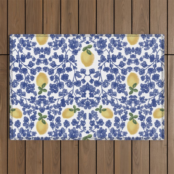 Chinoiserie Lemons Outdoor Rug Gallery Image 1