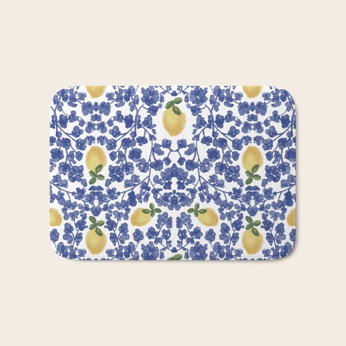 Chinoiserie Lemons Bath Mat Gallery Image 1