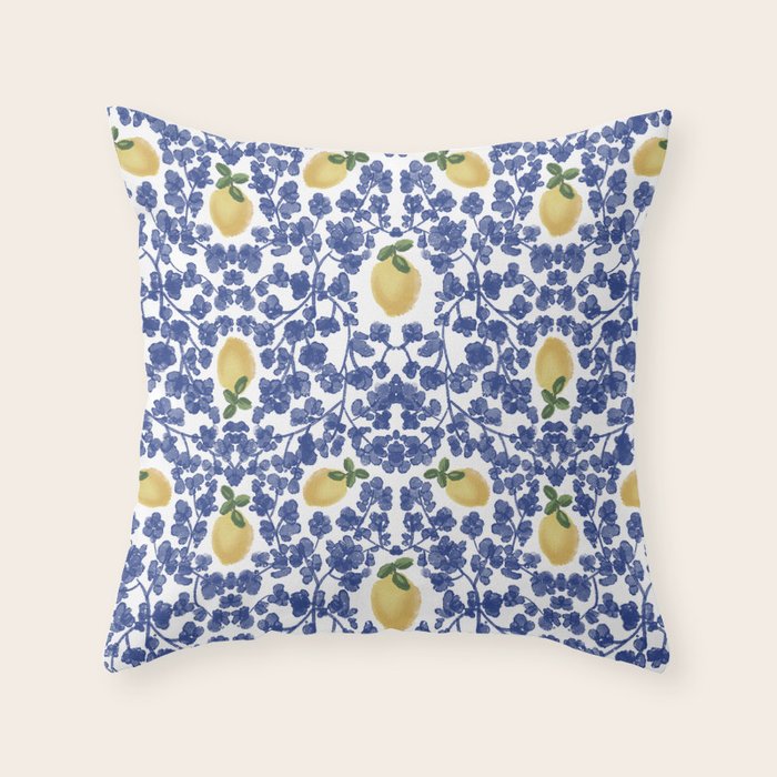 Chinoiserie Lemons Throw Pillow Gallery Image 6