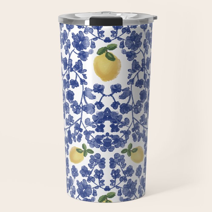Chinoiserie Lemons Travel Mug Gallery Image 1