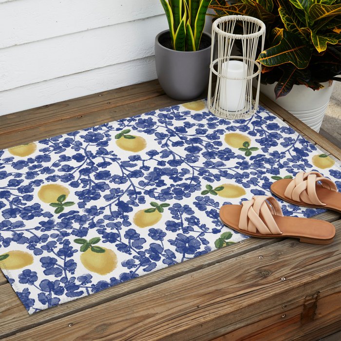 Chinoiserie Lemons Outdoor Rug Gallery Image 2