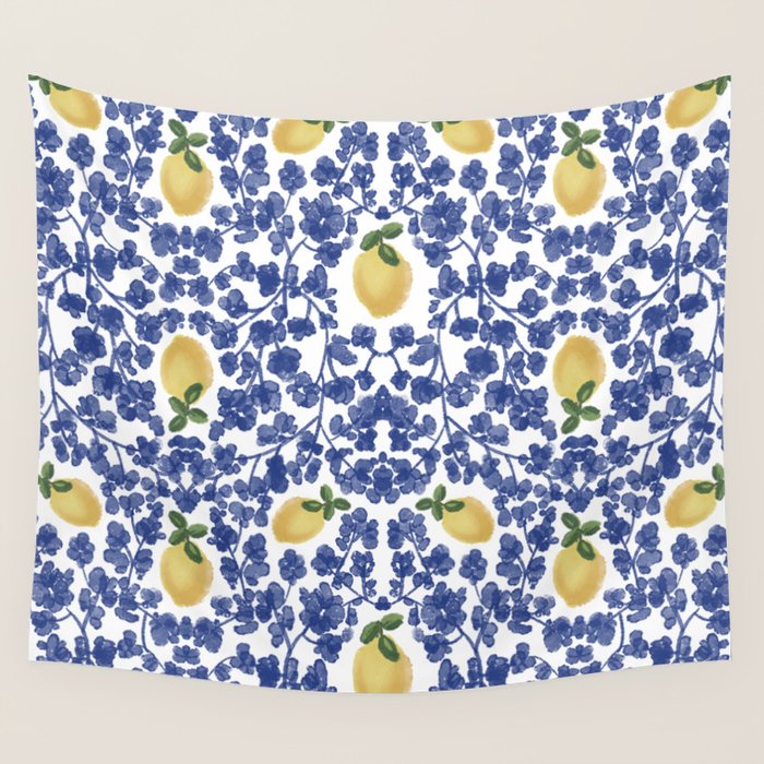Chinoiserie Lemons Wall Tapestry Gallery Image 4