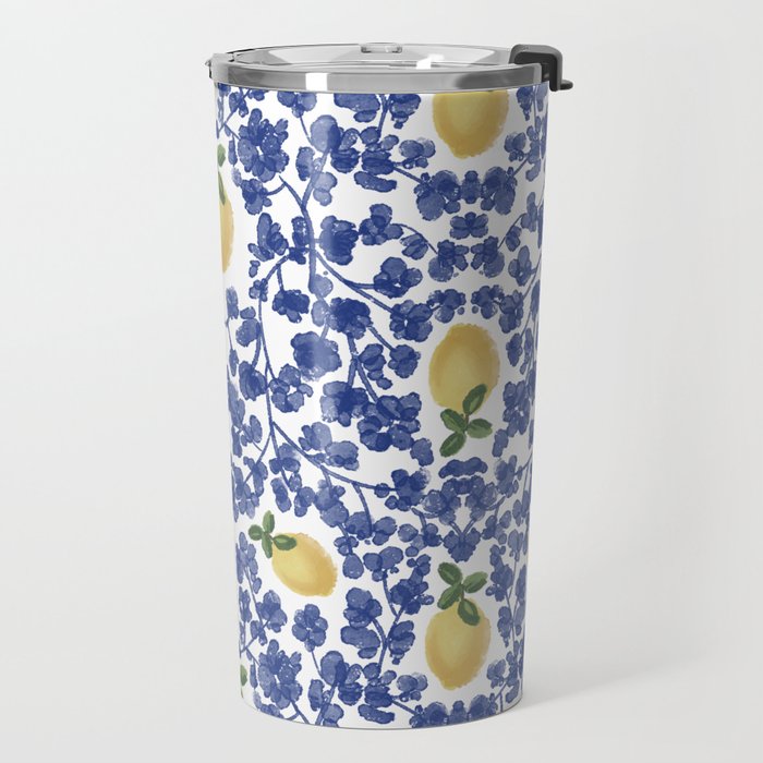 Chinoiserie Lemons Travel Mug Gallery Image 2