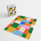 Colorful geometric patchwork mosaic pattern Jigsaw Puzzle Gallery Image 2