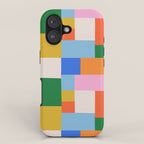 Colorful geometric patchwork mosaic pattern iPhone Case Gallery Image 1