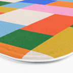 Colorful geometric patchwork mosaic pattern Bath Mat Gallery Image 3