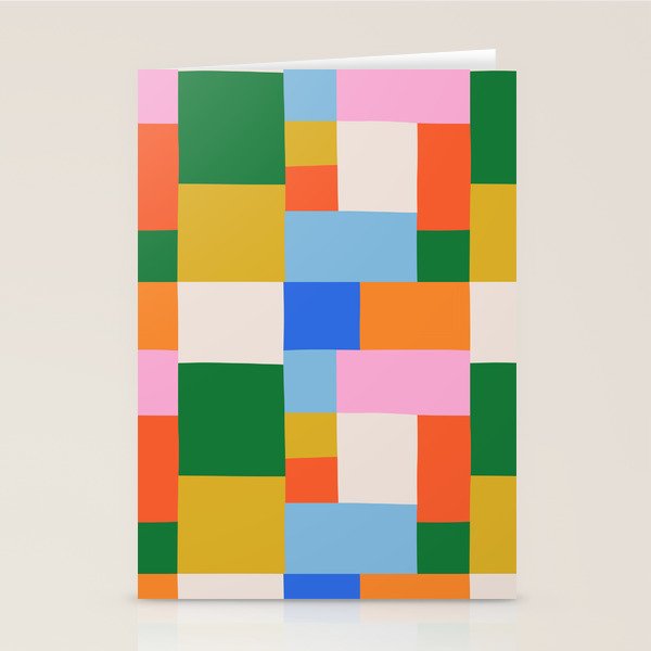 Colorful geometric patchwork mosaic pattern Stationery Card Gallery Image 1