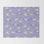 Swans With Bows - Ducks And Flowers Throw Blanket Gallery Image 2