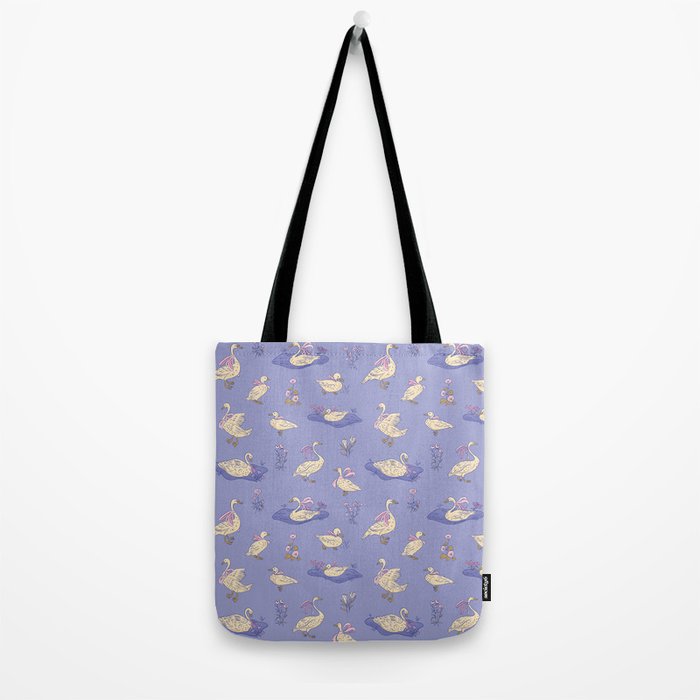 Swans With Bows - Ducks And Flowers Tote Bag Gallery Image 2