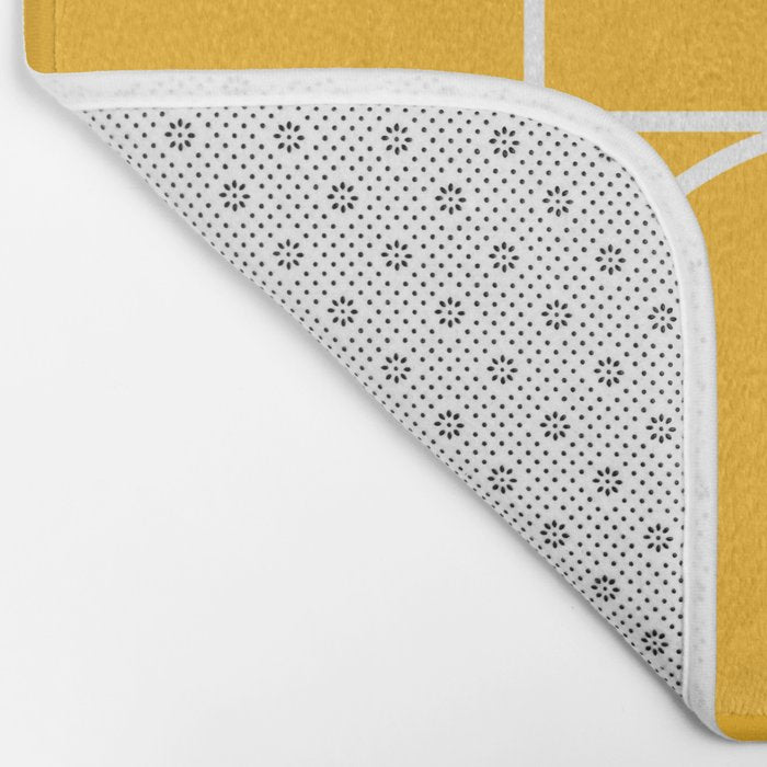 Modern Geometric 77 Yellow Bath Mat Gallery Image 2