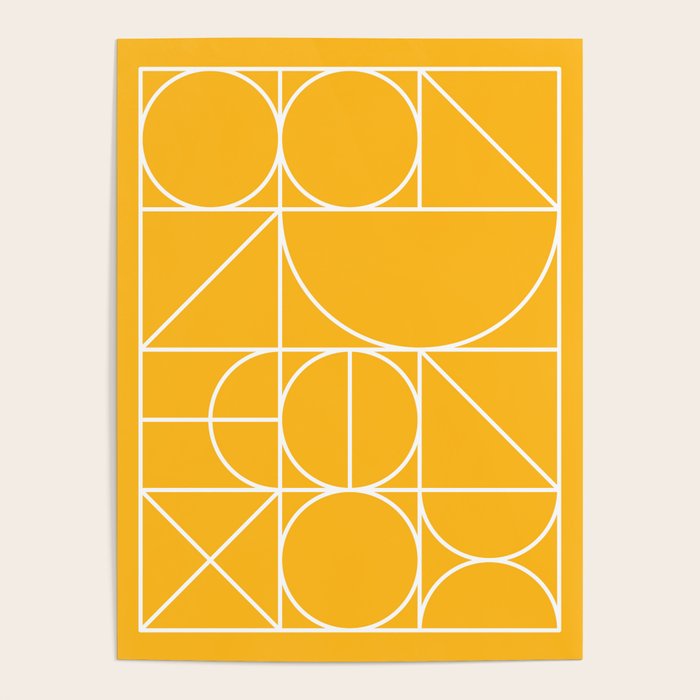 Modern Geometric 77 Yellow Poster Gallery Image 4
