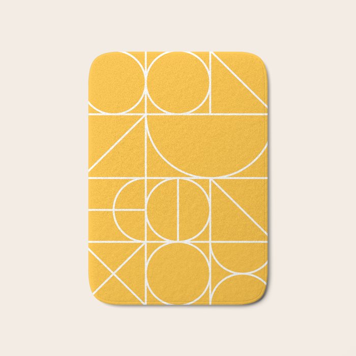 Modern Geometric 77 Yellow Bath Mat Gallery Image 1