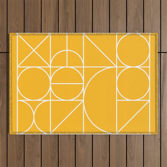 Modern Geometric 77 Yellow Outdoor Rug Gallery Image 1