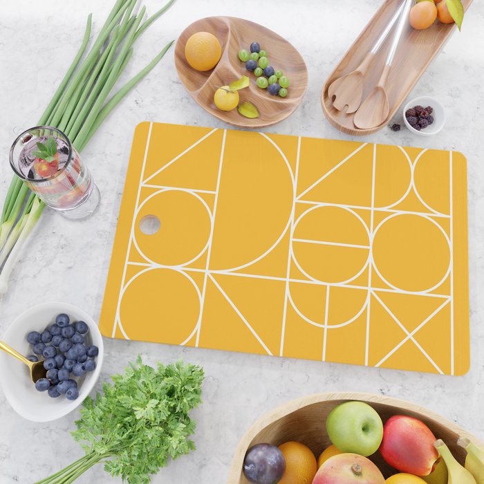 Modern Geometric 77 Yellow Cutting Board Gallery Image 2