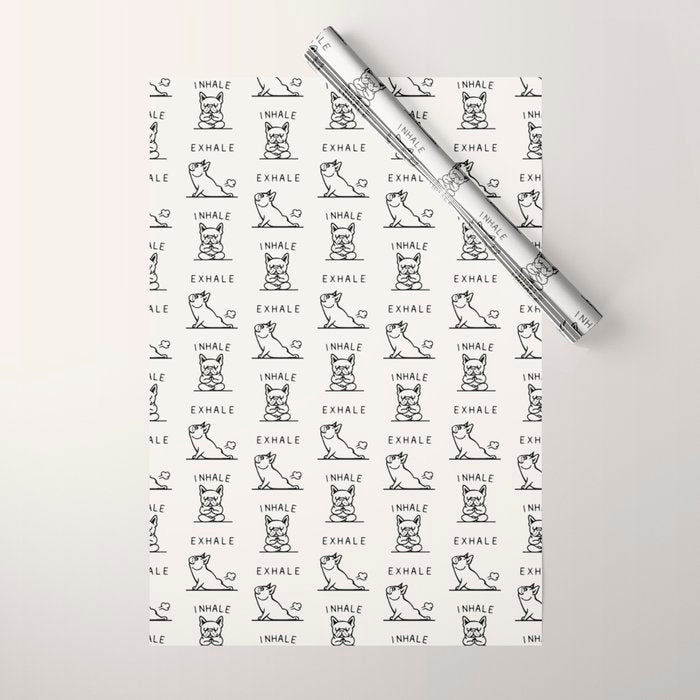 Inhale Exhale Frenchie Wrapping Paper Gallery Image 1