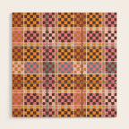 Vibrant Checkered Grid Wood Wall Art Gallery Image 1