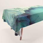 Teal Abstract Tablecloth Gallery Image 1