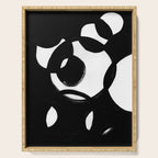 Circle Spirals Black & White Minimalist Ink Tribal Mid Century Pattern Dark Painting Pattern Serving Tray Gallery Image 1