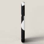 Circle Spirals Black & White Minimalist Ink Tribal Mid Century Pattern Dark Painting Pattern iPhone Case Gallery Image 2