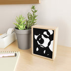 Circle Spirals Black & White Minimalist Ink Tribal Mid Century Pattern Dark Painting Pattern Mini Art Print Gallery Image 2